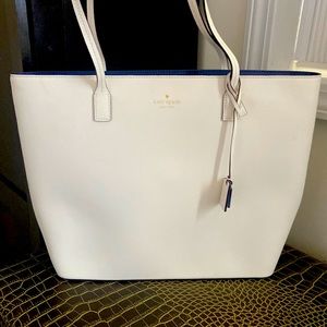 Kate Spade Canvas Street Havana Leather Tote
